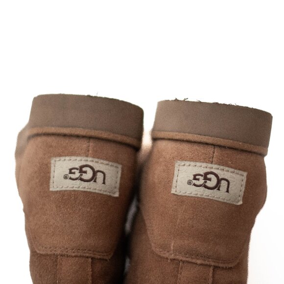 🧸 UGG Classic Tall Boots Womens 6.5 Chestnut Shearling Suede Winter Cozy - Picture 10 of 12